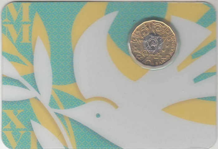(2016) Монета Сан-Марино 2016 год 5 евро &quot;Юбилей милосердия&quot;  Биметалл  Блистер